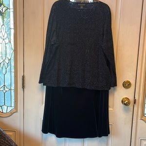 Dialogue 2 Pc Skirt Set, Size 1X, Color Dark Teal